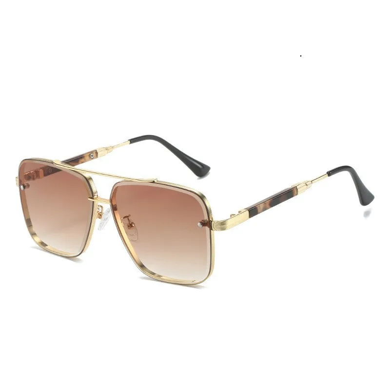 2025 Square Mens Women Designer Sunglasses Metal Frame Gradient Luxury Shades UV400 Rectangle Pilot Sun Glasses for Men