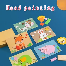 Children's Animal EVA Stickers 3D Three-dimensional Puzzle DIY Handmade Material Package Paste Kindergarten Educational Toys