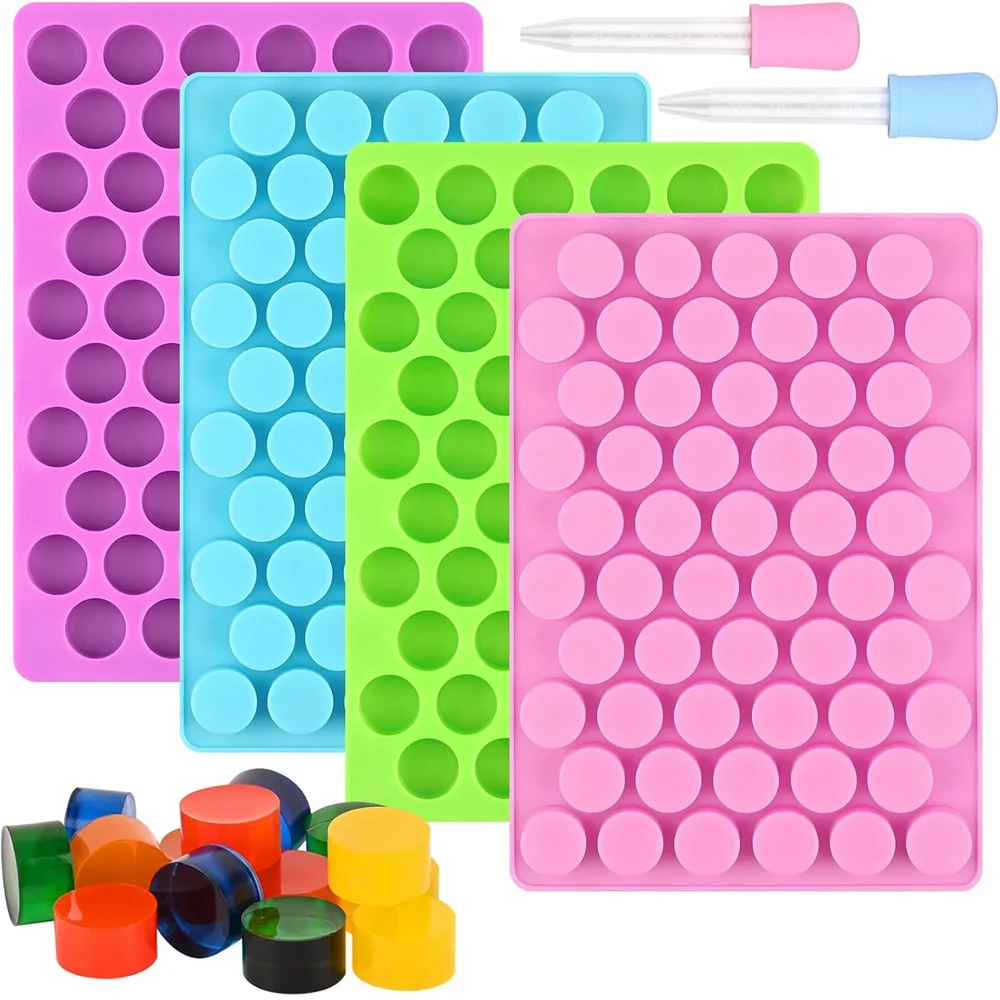 Molde redondo de silicona para dulces, 1 pieza, 55 cavidades, molde para chocolate, antiadherente para dulces duros, dulces blandos, chocolate, aperitivos caseros DIY