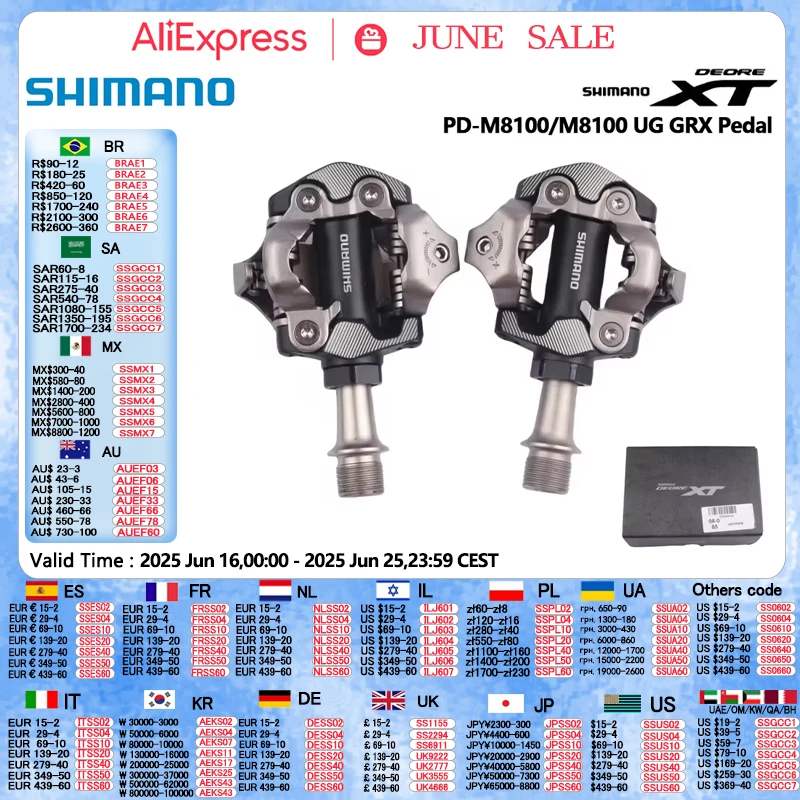 Shimano GRX PD-M8100 UG Педаль с самоблокировкой Deore XT PD-M8100 PD-M8120 Педаль Race SPD Гравийная велосипедная педаль MTB Оригинальный Shimano