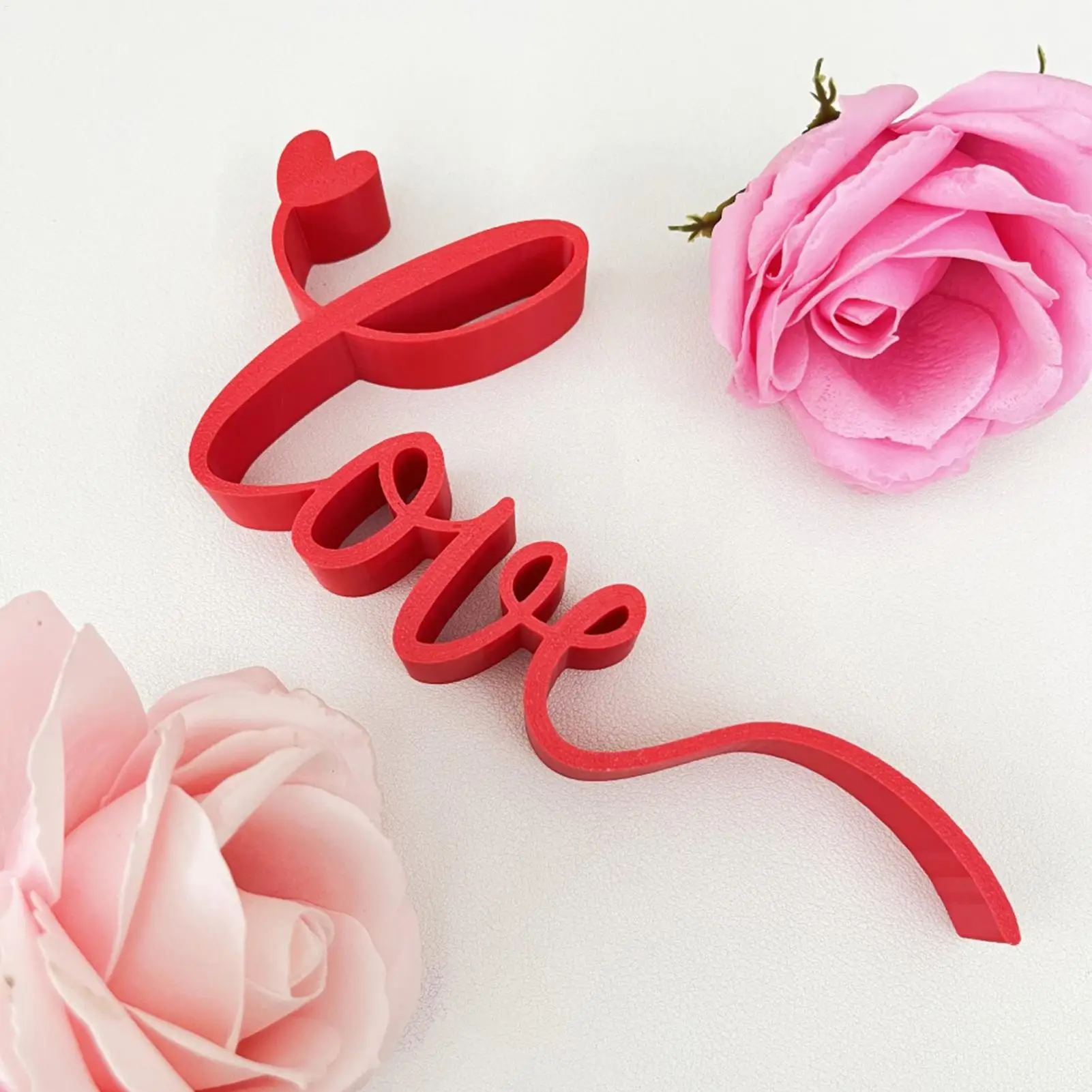 Red Love Letter Sign Blocks Tabletop Table Centerpiece Decor for Hotel Dining Room Office Party Wedding Valentines Decorations