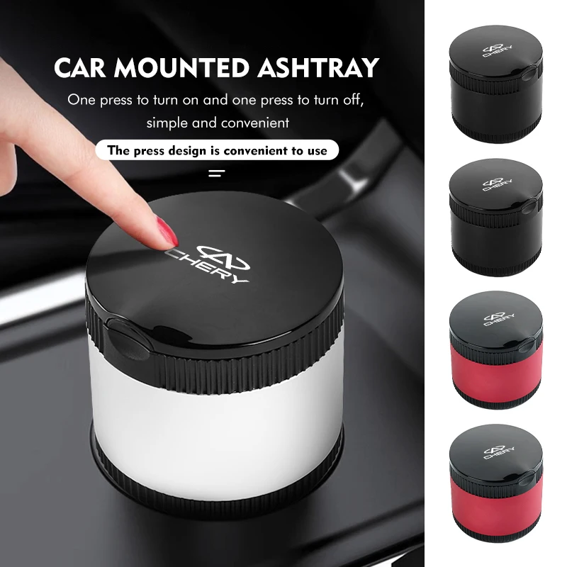 Автомобильная пепельница со светодиодной подсветкой, защитный дымовой пепельница, чашка для Chery QQ Tiggo 3 5 T11 A1 A3 A5 Amulet M11 Eastar Elara IQ