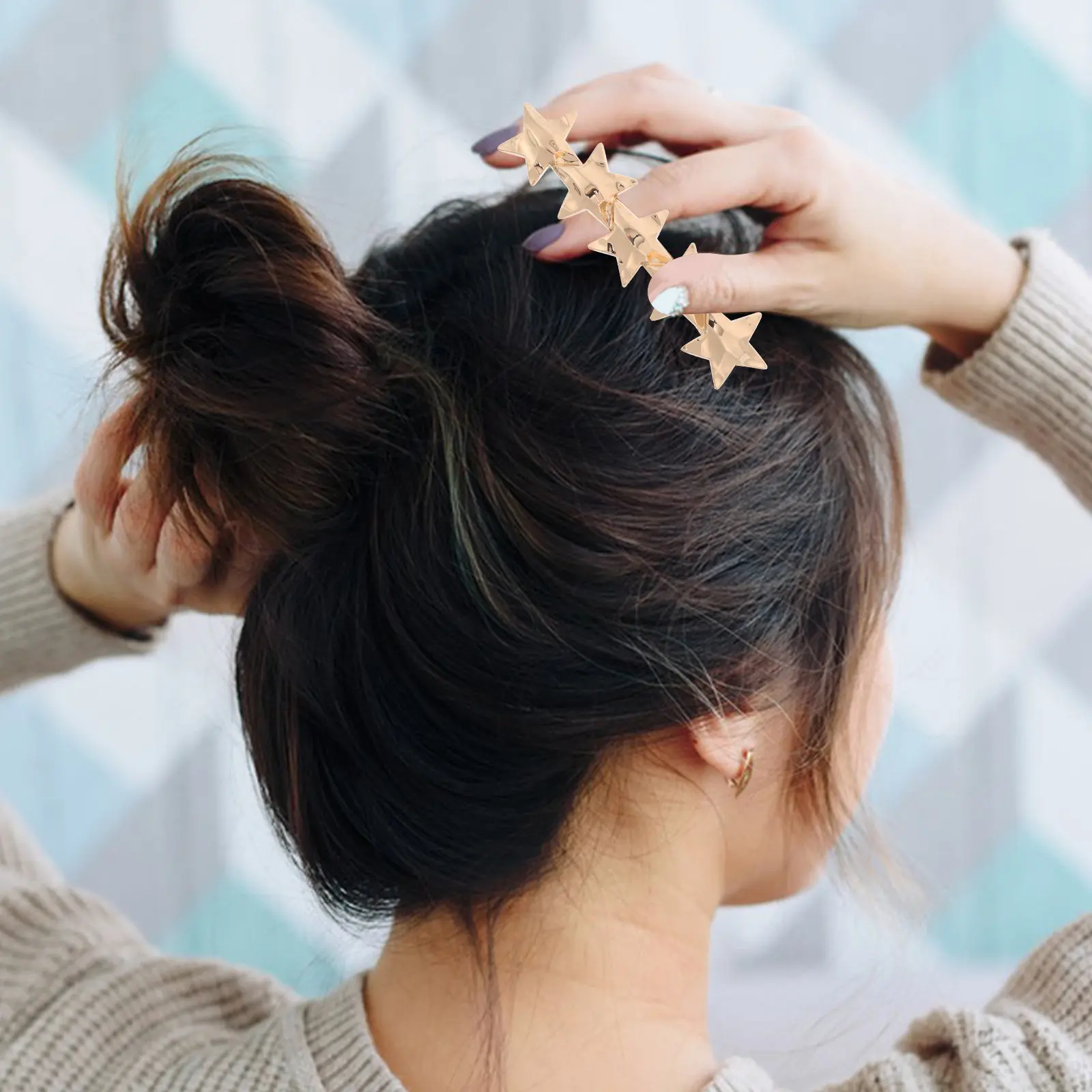 Star Shaped Alloy Hair Clip for Half Up Hairstyles Spring Mechanism Secure Hold Minimalist Chic Bridal Wedding Bridesmaid Hair