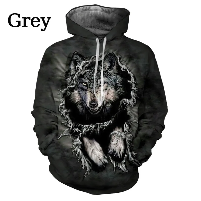 Mode 3d Wolf Print Kapuzen pullover Unisex Wildtiere Muster druck Paar Hoodie lässig Langarm Tops