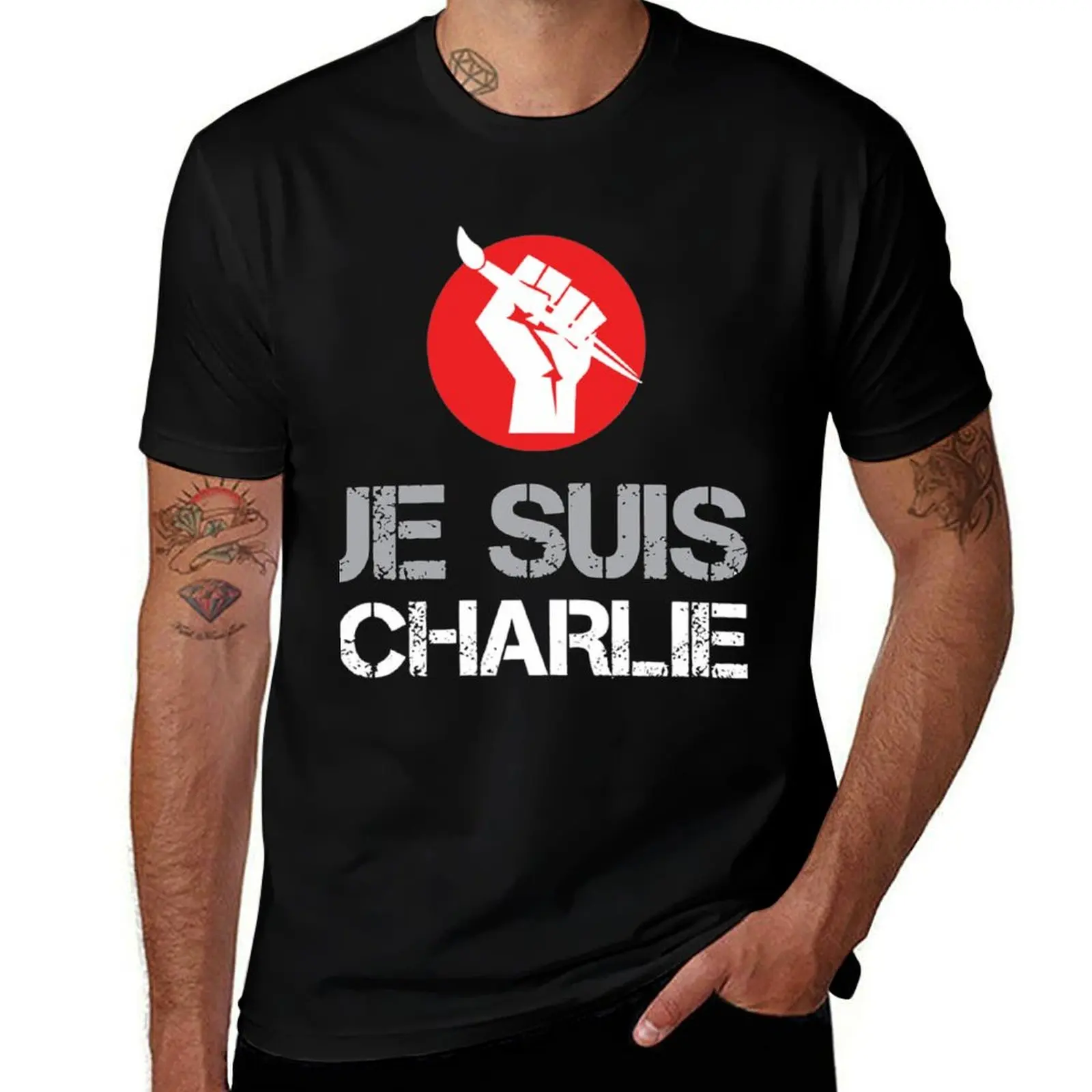 

charlie t je for T-Shirt cotton t hebdo Classic luxury t shirts shirts funny man cotton 100% - charlie suis man shirt