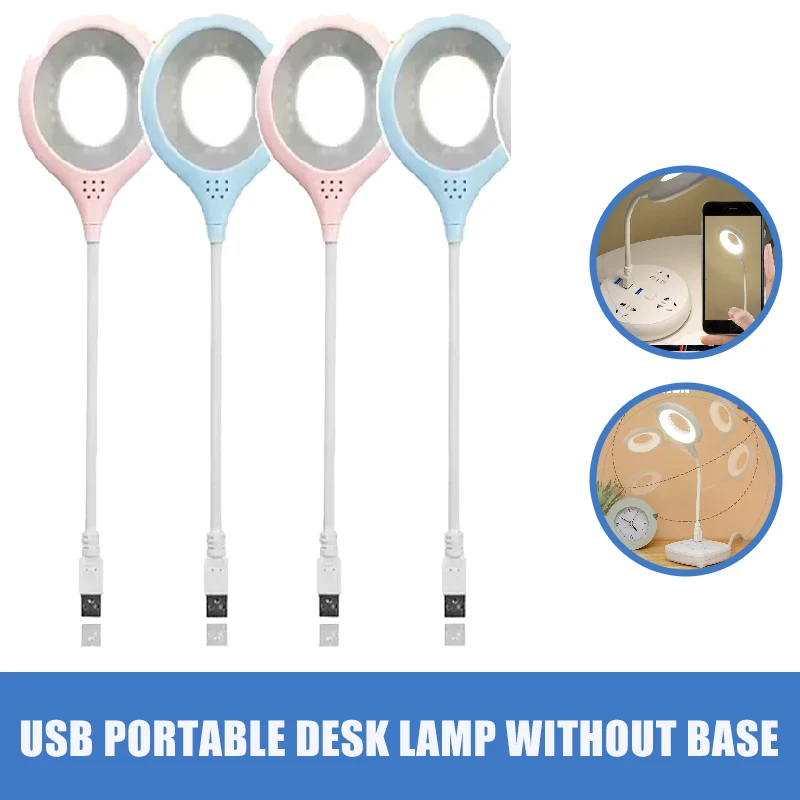 

2pcs Dormitory Desk Good Helper USB Portable Desk Lamp Without Base Design Eye-care Reading Lamp Folding Storage Carry with You