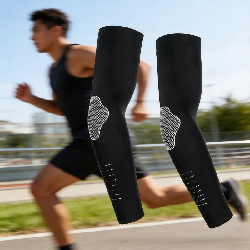 

1 Pairs New Summer Outdoor Seamless Cooling Arm Sleeves Breathable Quick Dry Ice Silk UV Protection Arm Covers