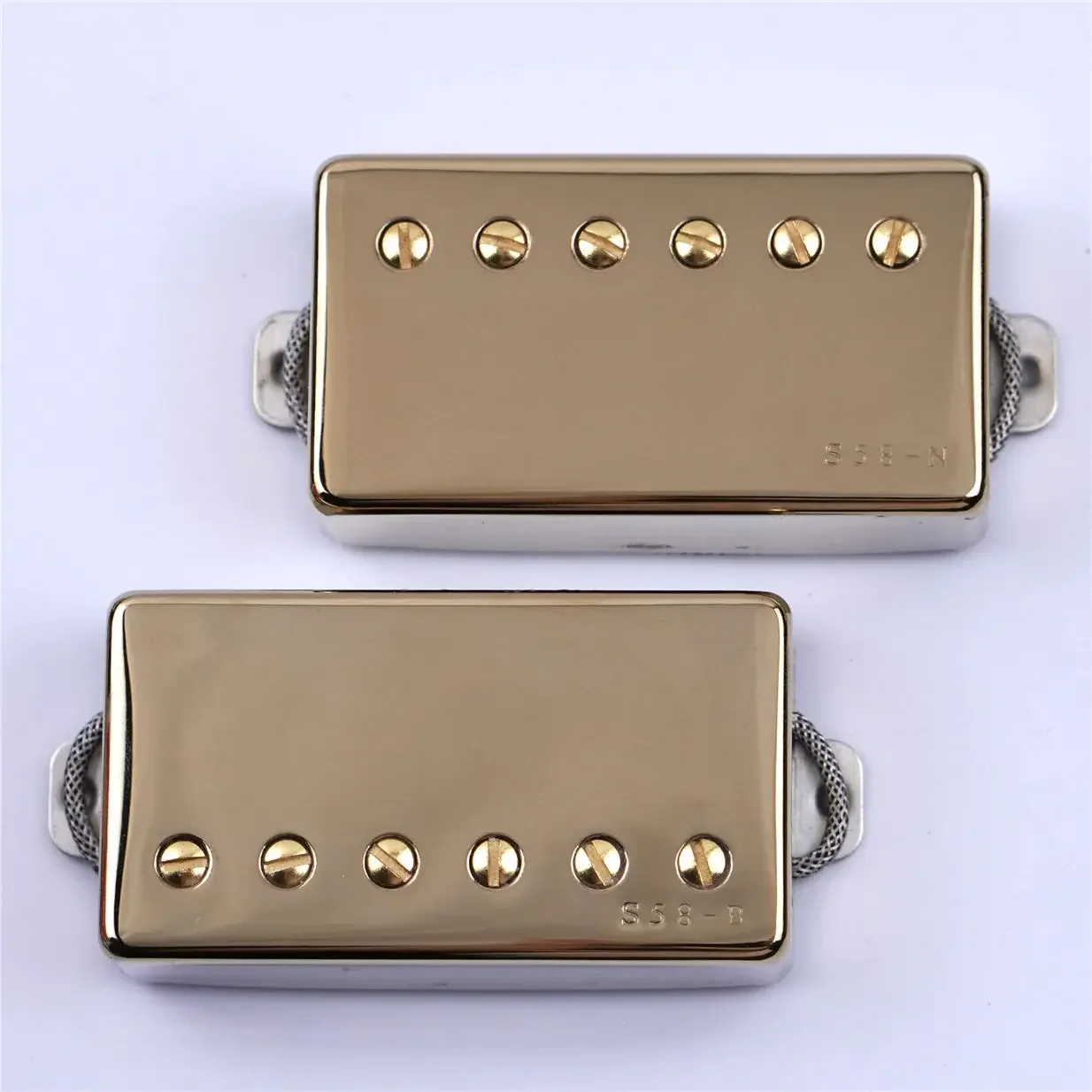 1 Set Original IBZ Super58 S58 Pickups Humbucker Alnico Pickups BRAIDED Wire Gold For IBZ Guitars  Made in Korean OLD STOCK