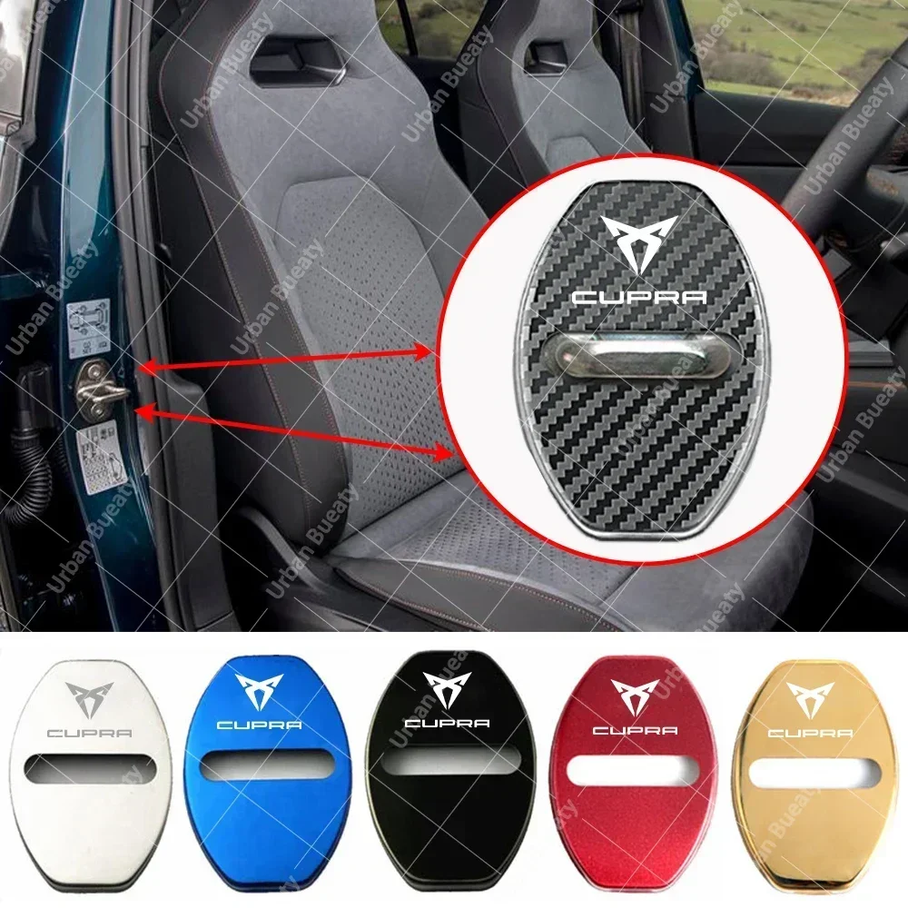 Car Door Lock Cover Auto Protection Case Design Car Accessories For Seat Cupra Leon Cup Racing E-Racer Formentor ABT Ibiza VZ3