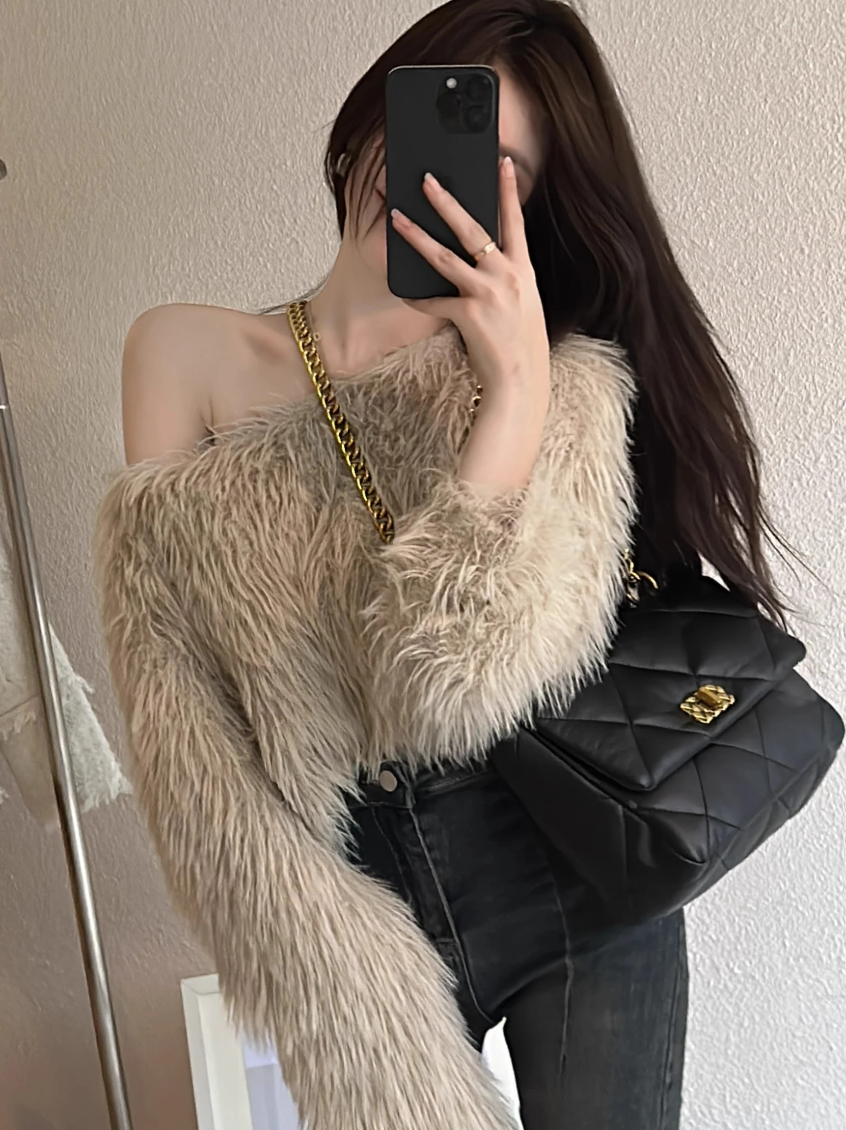Women\'s Purple Gothic Pullover Knitted Sweater Harajuku Korean Y2k Long Sleeves Jumper Sweaters Vintage 2000s Clothes Autumn