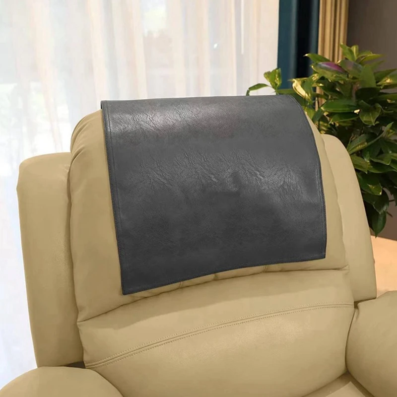 AT35 Non-Slip Faux Leather Headrest Protector For Recliner Chair,Headrest Cover For Furniture Slipcovers Cover