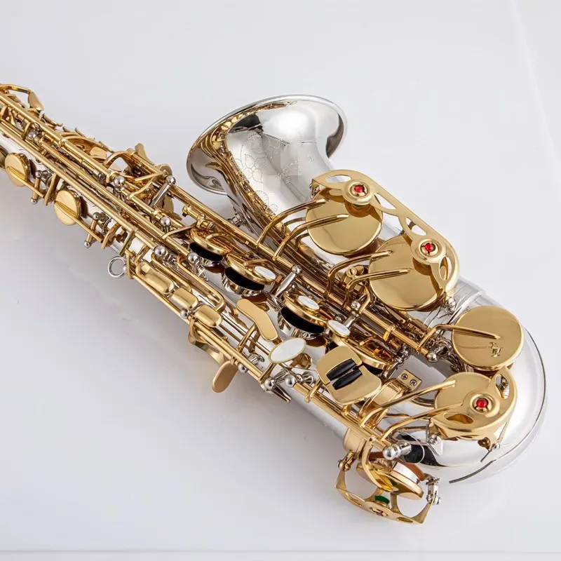 

Brand NEW A-WO37 Alto Saxophone Nickel Plated Gold Key Professional Sax Mouthpiece With Case and Accessories