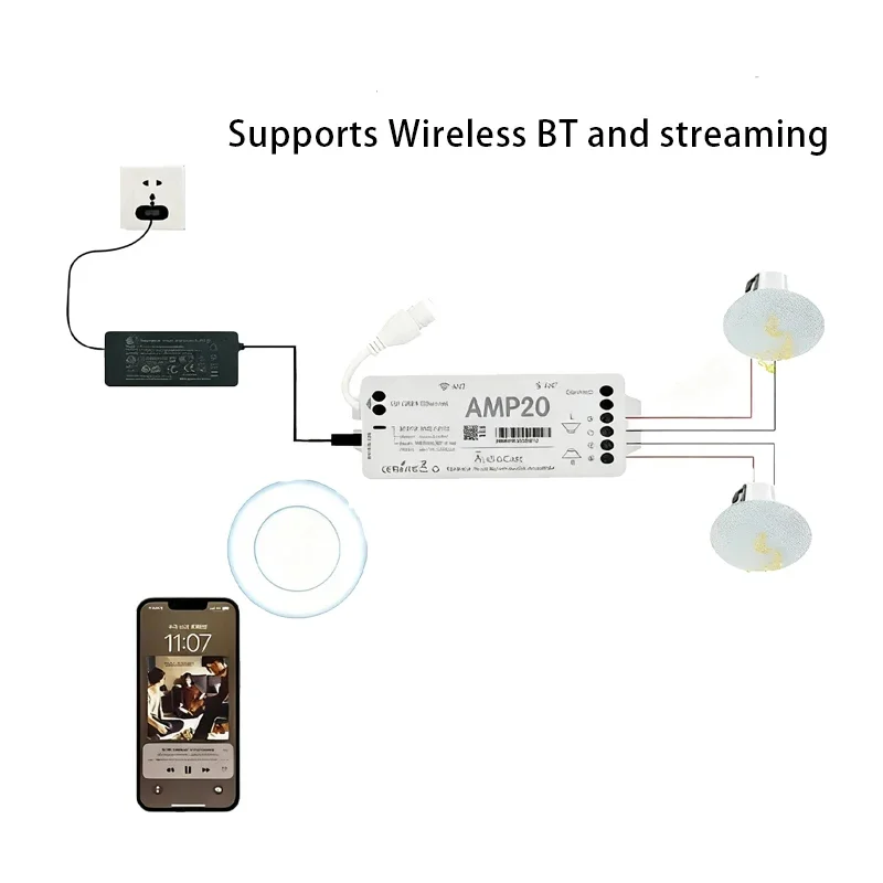 

Audiocast Amp20 Wireless Streaming Amp Multi Room Capability for Youtube Apple Music IEAST Dynamic Sample Rate Output