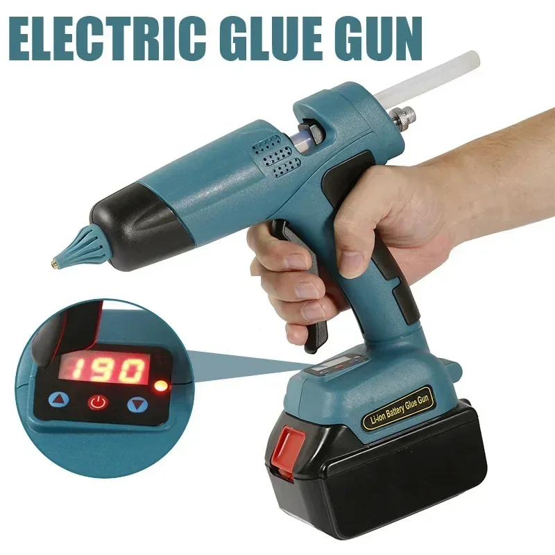 Pistola de Cola Elétrica Quente para Makita Bateria de Lítio 21v Suitbale Bastão de Cola de 11 mm Display Digital Pistola de Cola Ferramentas Diy