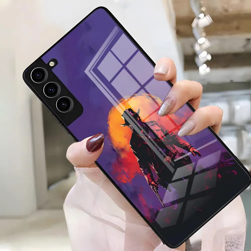 الأحمر الميت الفداء RDR2 قضية الهاتف لسامسونج A25 A13 A33 5G A54 A36 A35 A56 A52 A14 غطاء زجاجي مقاوم للصدمات