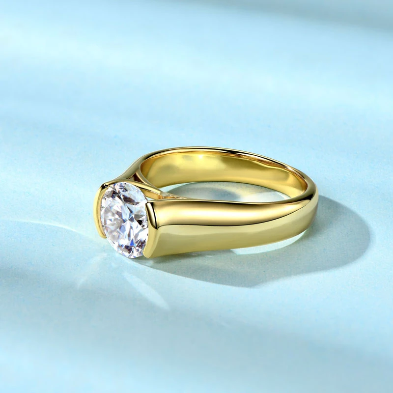 Rrjzz 6,5 mm Solitär-Ring mit rundem Schliff und D-Farbe, Moissanit-Verlobungsring, funkelnder Versprechen-Ehering für Frauen, GRA-Schmuckgeschenke – Detail 9