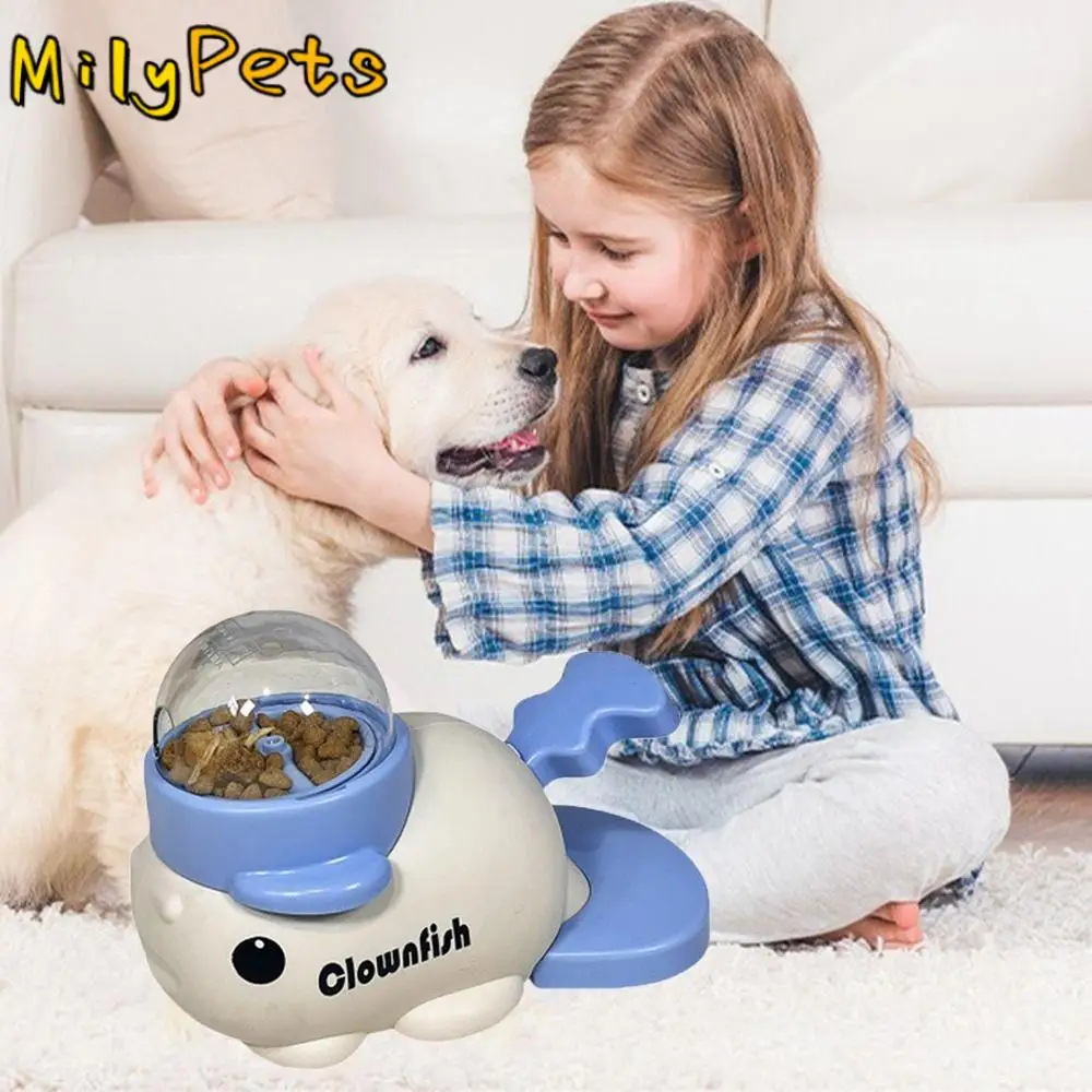 

Cartoon Fish Design Dog Automatic Feeder Interactive Anti-slip Pet Feeder Toys Large Capacity Intelligent Dog Training Toy