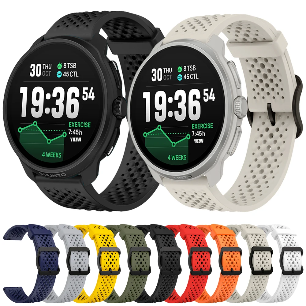 22 mm atmungsaktives Armband für SUUNTO RACE 2/S Uhrenarmband für SUUNTO RUN/5 9 PEAK PRO/VERTICAL Sport-Silikon-Ersatzarmband