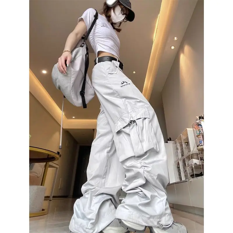 

Black Cargo Pants Women New Clothes Streetwear Bandage Fashion Pockets Summer Sports Loose Pants Aesthetic Casual Baggy Trousers