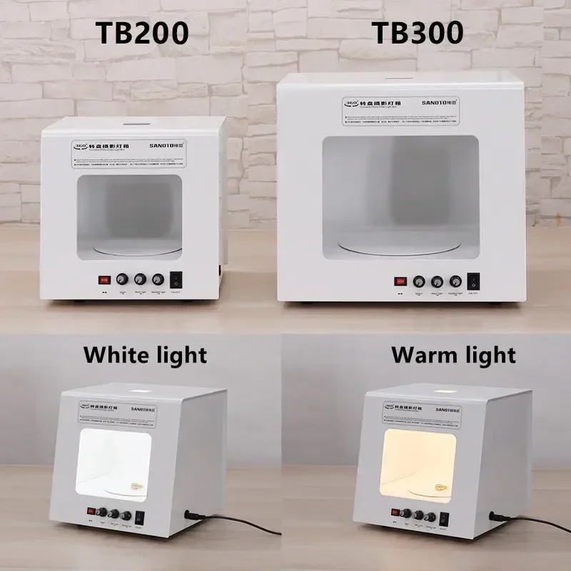 

2026 30см SANOTO Мини-фотостудия: световой бокс-софтбокс со встроенным вращающимся подиумом для ювелирных изделий