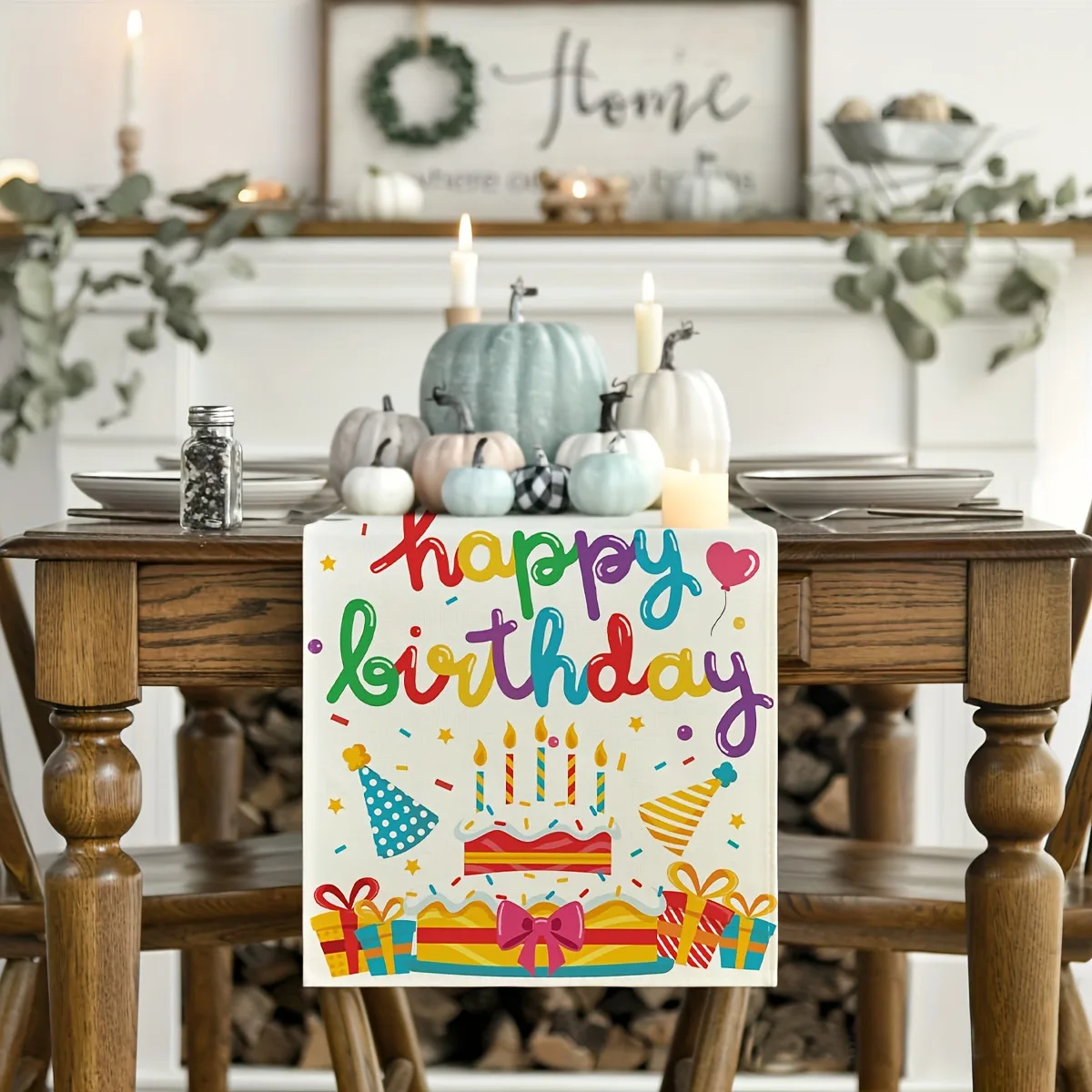 Birthday Party Cake Gift Hat Candle, Atmosphere Scene Setting, Restaurant, Kitchen Table Flag, Home Decor, New