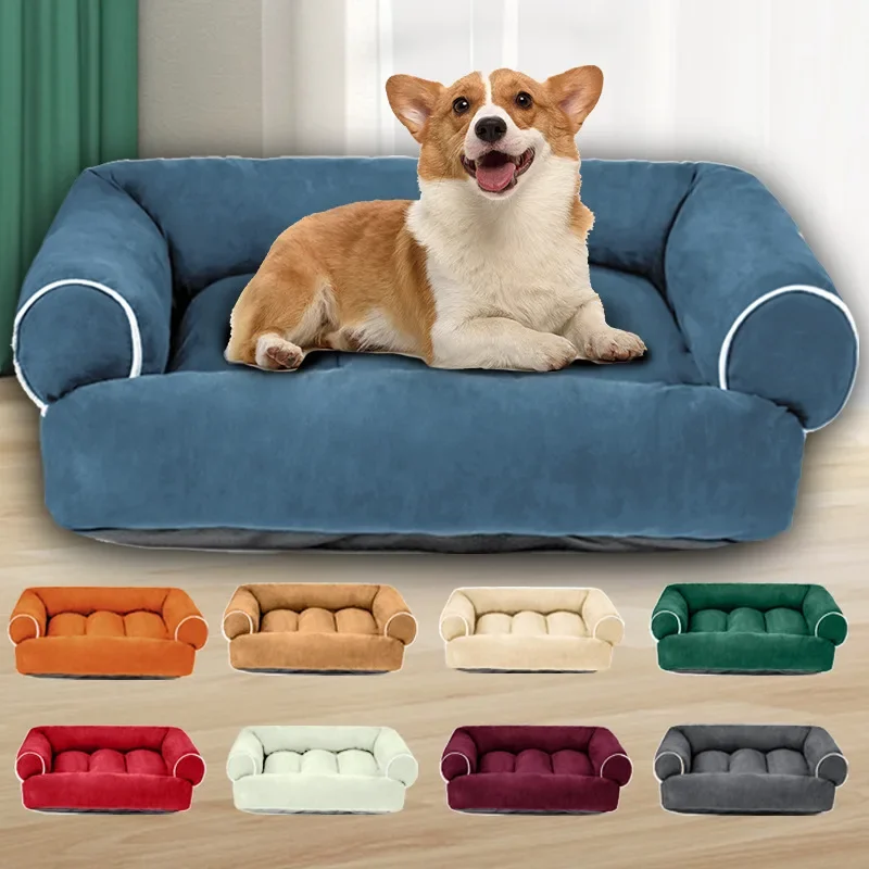 Pet Dog Bed Sofa Deep Sleep Dog House Square Thickened Warm Dog Mat Small Kennel Pet Product Breathable Blanket Winter