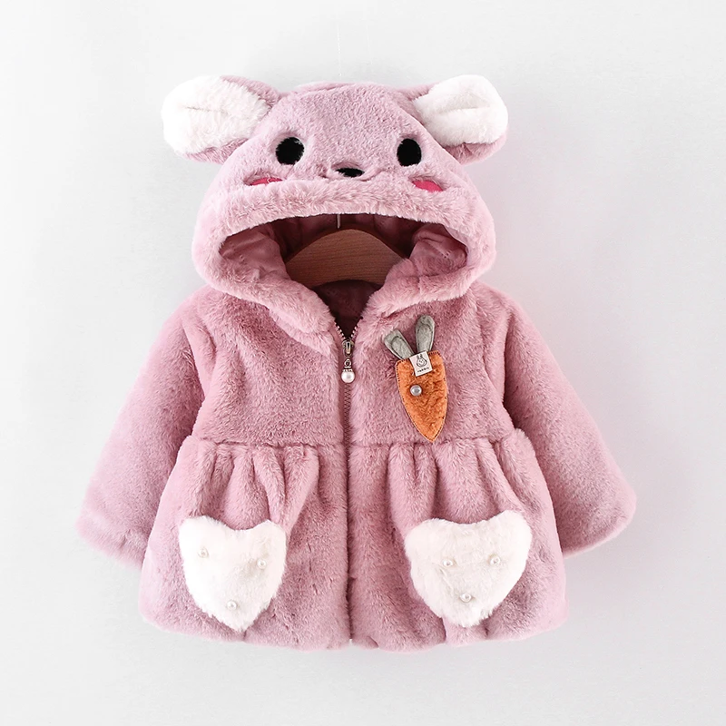 

6-36 Months Baby Girl Clothes Autumn Winter Warm Newborn Baby Jacket Cute Plush Little Princess Christmas Coat For Girls Outwear