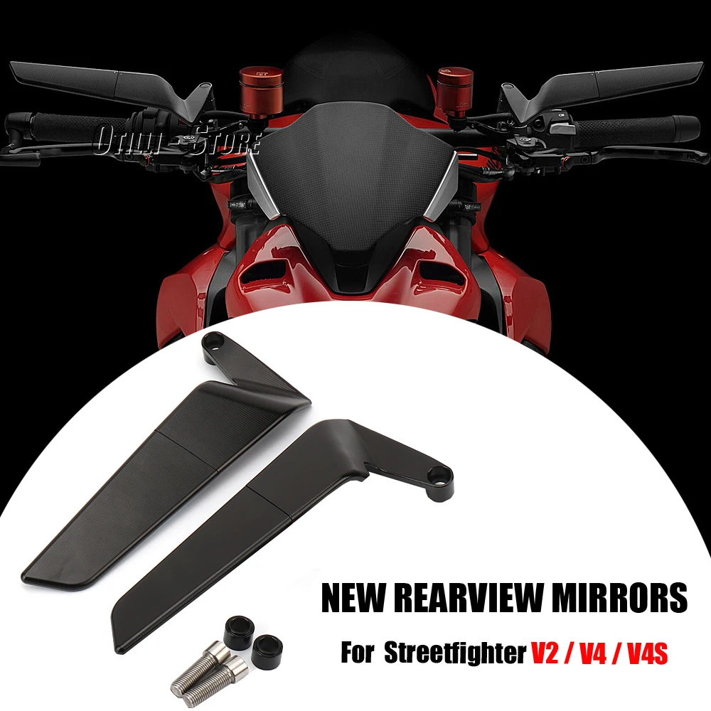 

Universal CNC Aluminum Motorcycle Rear View Mirrors Blue Anti-glare Mirror For Ducati Streetfighter V4 S V4S STREETFIGHTER V2