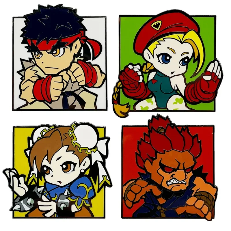 

Street Fighter Brooches Cartoon Anime Figures Metal Enamel Brooch Cartoon Pin Backpack Badge Kids Gift