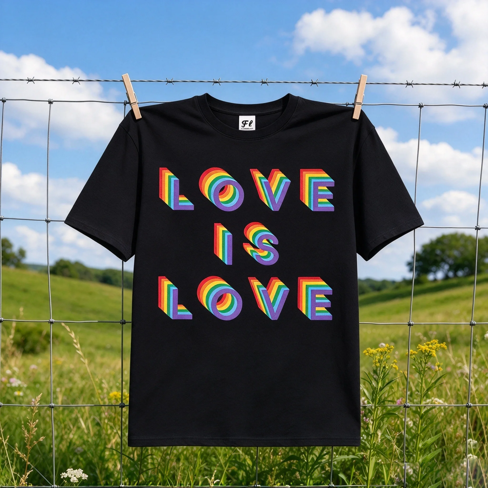 Women Love Is Love 3D Rainbow Letter Graphic T Shirt Colorful Pride Text Print Short Sleeve Crew Neck Casual Tee