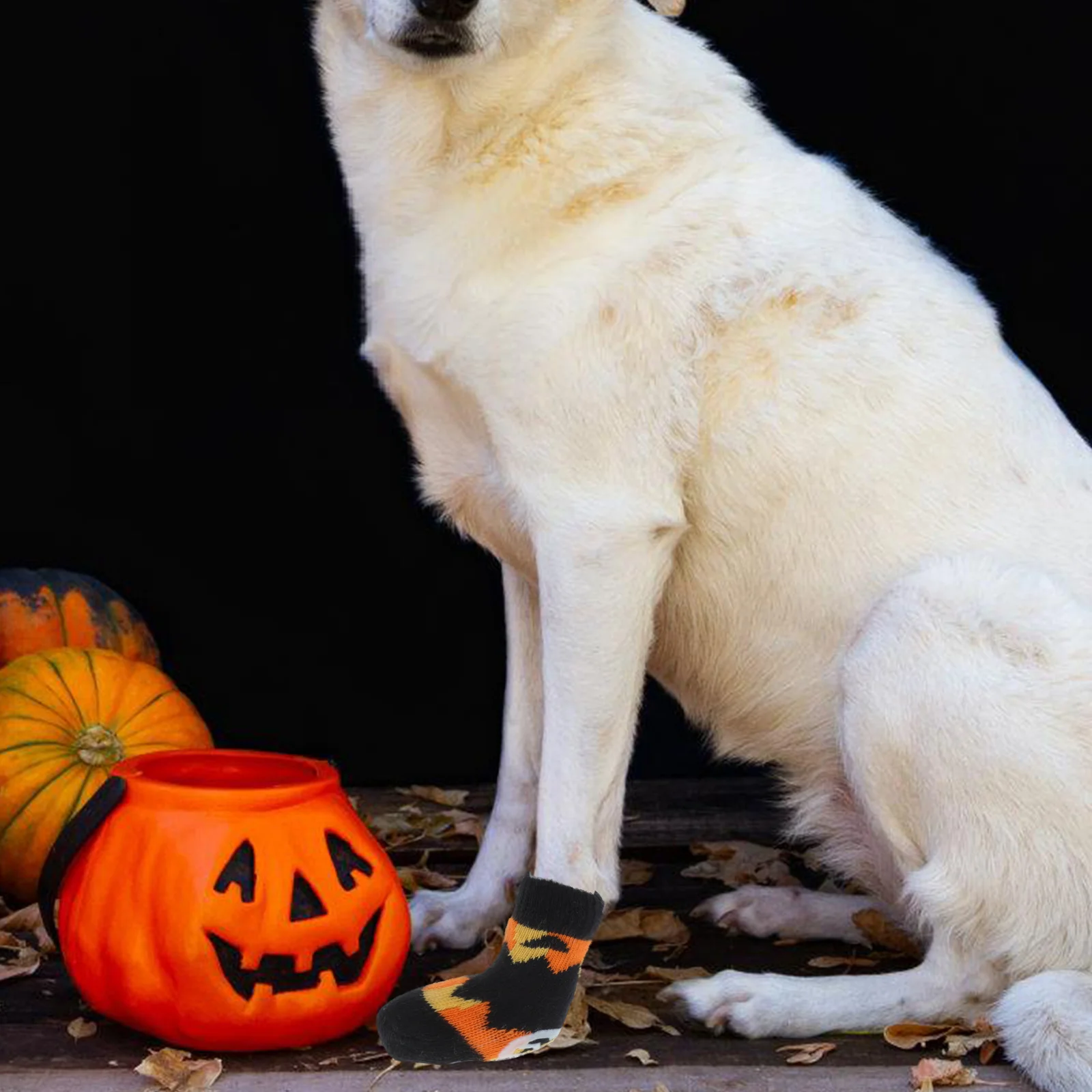 

Halloween Pumpkin Dog Socks Soft Cotton Anti Slip Pet Accessories Water Proof Lovely Halloween Pattern Dog Apparel