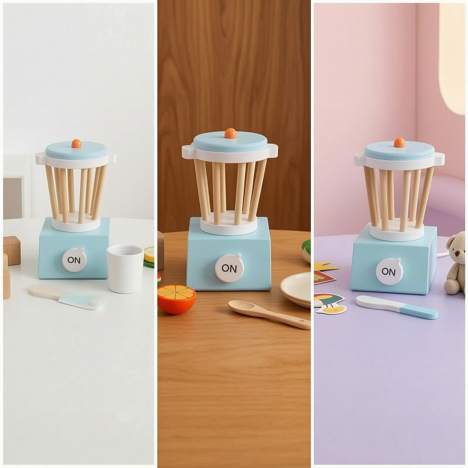 Pretend Play Juicer Realistic Toy Juicer Toy Blender with Play Food Non Playset Interactive for Children, Daycare
