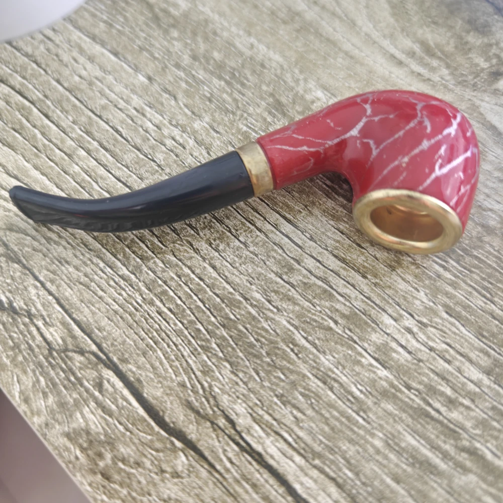 Detachable Wholesale Portable Wood Smoking Pipe Handmade Resin Hand Pipe Tobacco Pipe Classic Bent Pipes