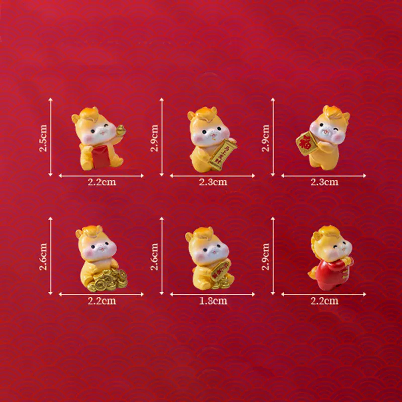 ของตกแต่งปีใหม่ 2026 รูปม้าการ์ตูนนำโชค ของประดับตกแต่งไมโครแลนด์สเคป สำหรับตกแต่งภายในรถยนต์ บ้าน โต๊ะทำงาน ของตกแต่งห้อง ของขวัญ