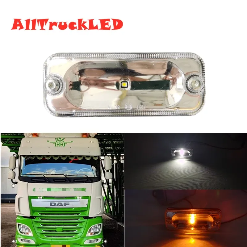 1x LED White Lights For DAF DAF truck XF95 XF105 XF106 XF530 CF85 sunvisor Lights 1328868 1456470 DAF sunvisor Light Emark