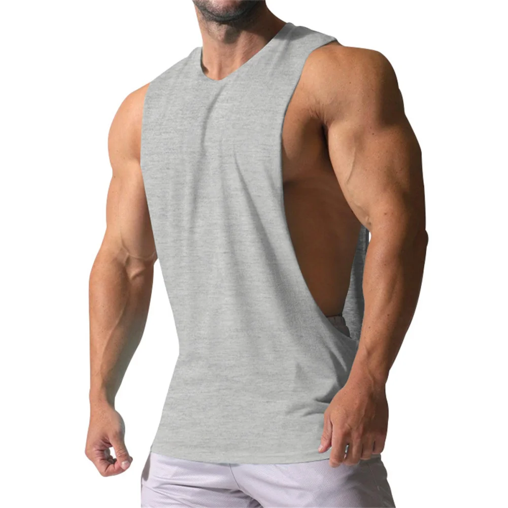 

Men's Solid Color Tank Top Sleeveless Crew Neck Tees Shirt Gym Workout T Shirts Lightweight Breathable Wear