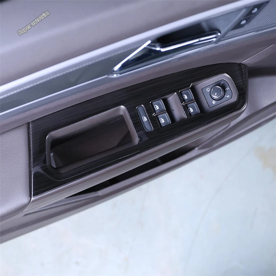 

Main Driving Storage Box / C-pillar & Dashboard AC Vent Cover Trim Black Brushed For VW Volkswagen Atlas / Teramont 2017 - 2020