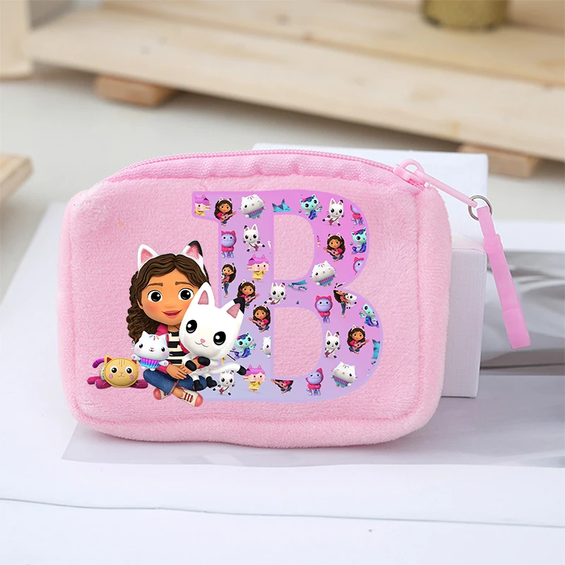 Gabby Dollhouses Child Girls Plush Coin Purse Cute Portable Wallet Cartoon Anime Printed Letter Card Storage Bag Children Gifts