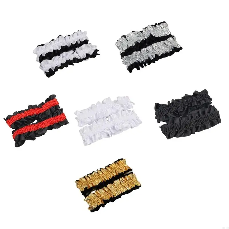 31KD Ruffle Sleeve Stays Shirt Armband Sleeves Holder for Wedding and Waiters Shirts