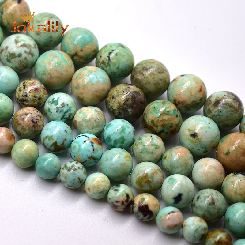 

100% Natural Peru Phoenix Turquoise Beads Round Loose Spacer Beads For Jewelry Making Design DIY Bracelet Necklace 6 8mm 15"inch