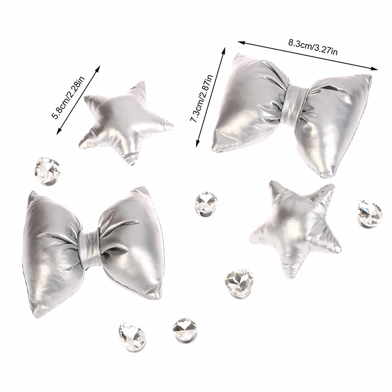 Cute All-match Shoe Charms DIY Silver Colors Star Bow Detachable Shoes Buckle Decoration Accessories For Woman Kids Gifts