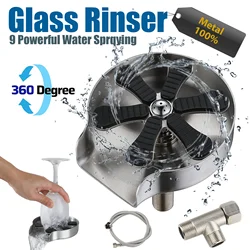 High Pressure Glass Rinser Stainless Steel Cup Rinser for Kitchen Kitchen Accessories Hydro Jet Cup Cleaner for Bar Kitchen