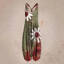 New Women's Sleeveless Print Casual Bib Jumpsuit