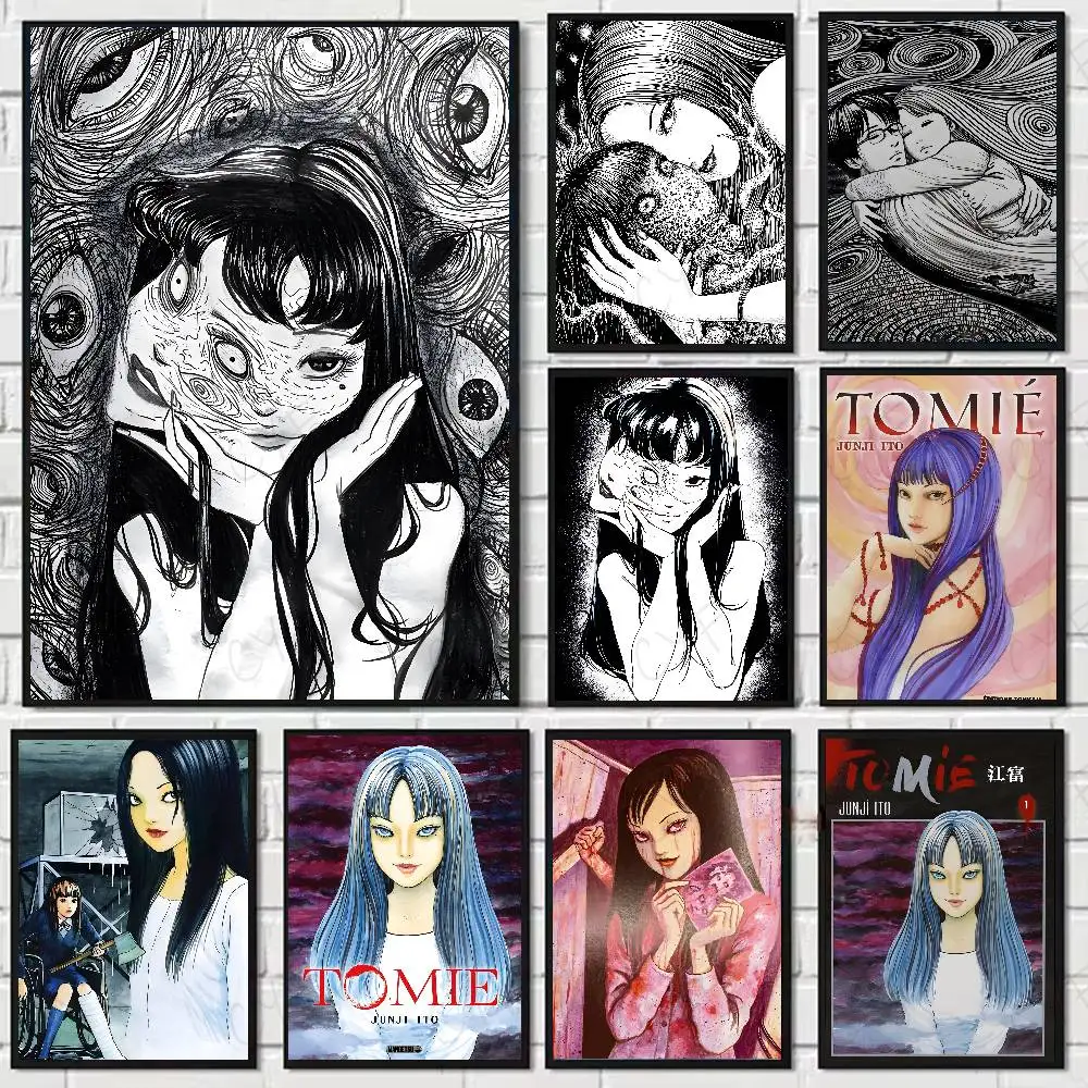 J-Junji Ito T-TomieS Retro Poster HD art sticky wall waterproof home living room bedroom aesthetic decoration