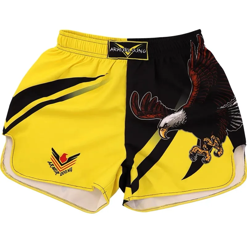 Muay Thai Shorts Fight Kickboxing Pants Printing MMA Shorts Men Women Kids Breathable Combat Grappling Boxing Training Trunks