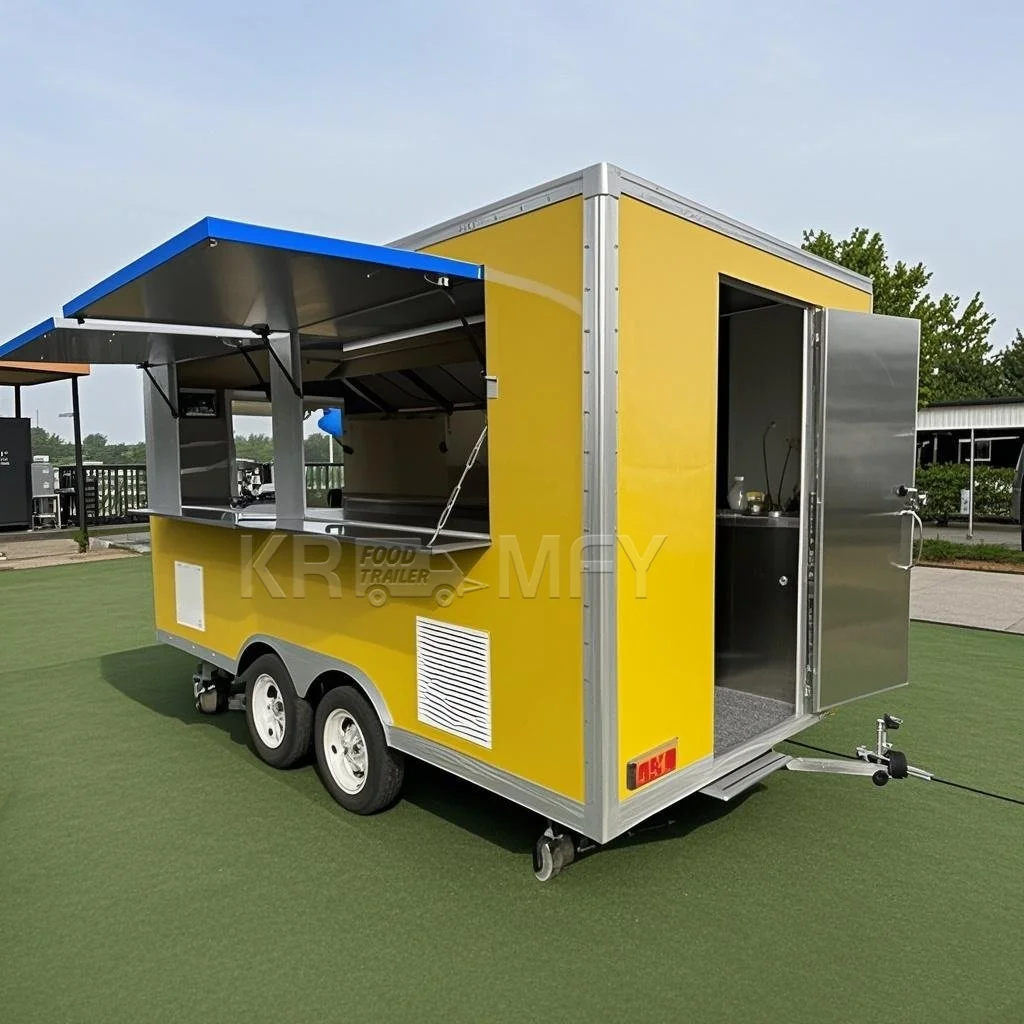 Customized America Mobile Fast Trailer Popular Street Food Cooking Kitchen Container Truck