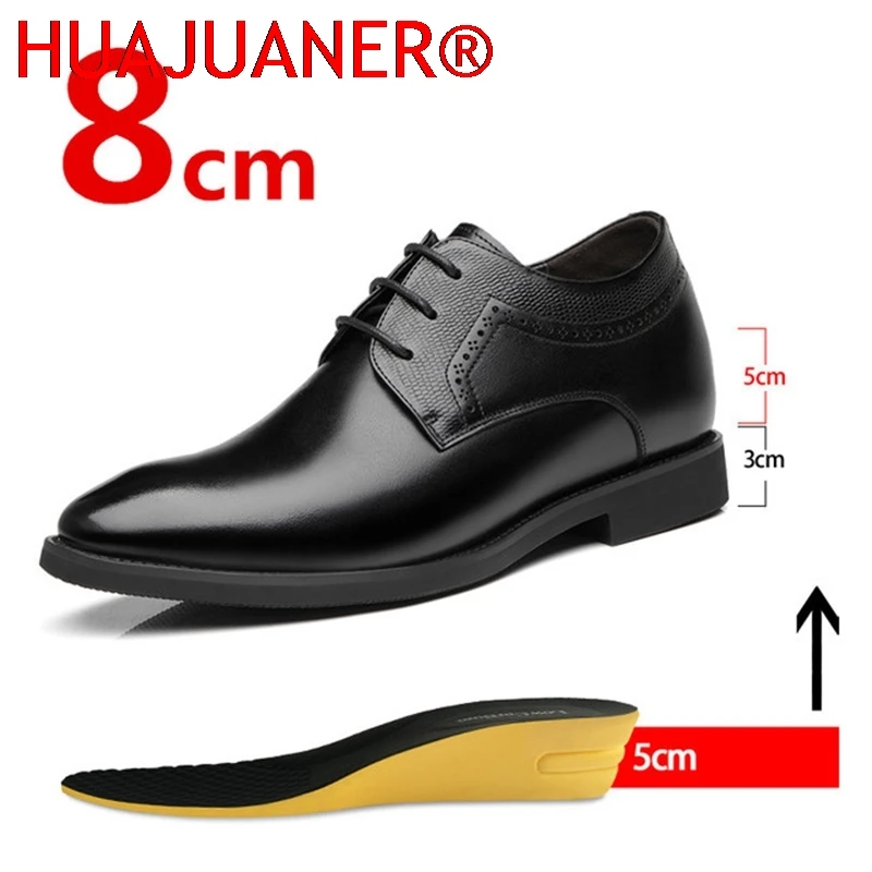 

Man Elevator Business Dress Leather Shoes 3/6/8cm Men Formal Shoes Winter/Spring Business Men Oxfords Versatile Wedding Shoes