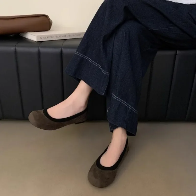 

2025 Hot Sale Ladies Shoes Shallow Women's Flats Fashion Round Toe Casual Flat Shoes New Color Matching Flat Low Heels Zapatos