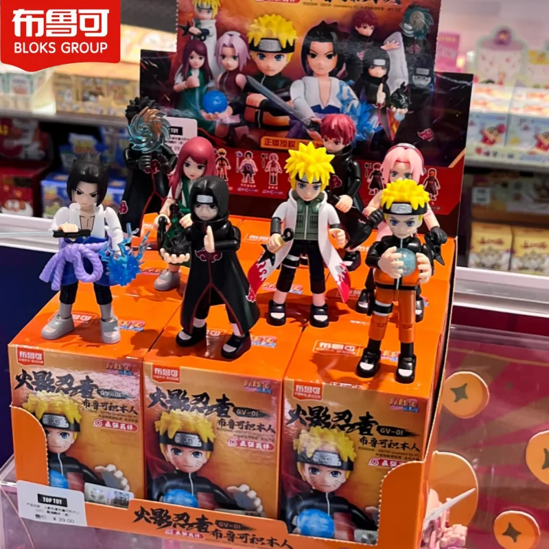 

Original Blokees Naruto Action Figures Diy Toy Uzumaki Uchiha Figurine Kakashi Movable Splicing Toys Jiraiya Blind Box Kids Gift