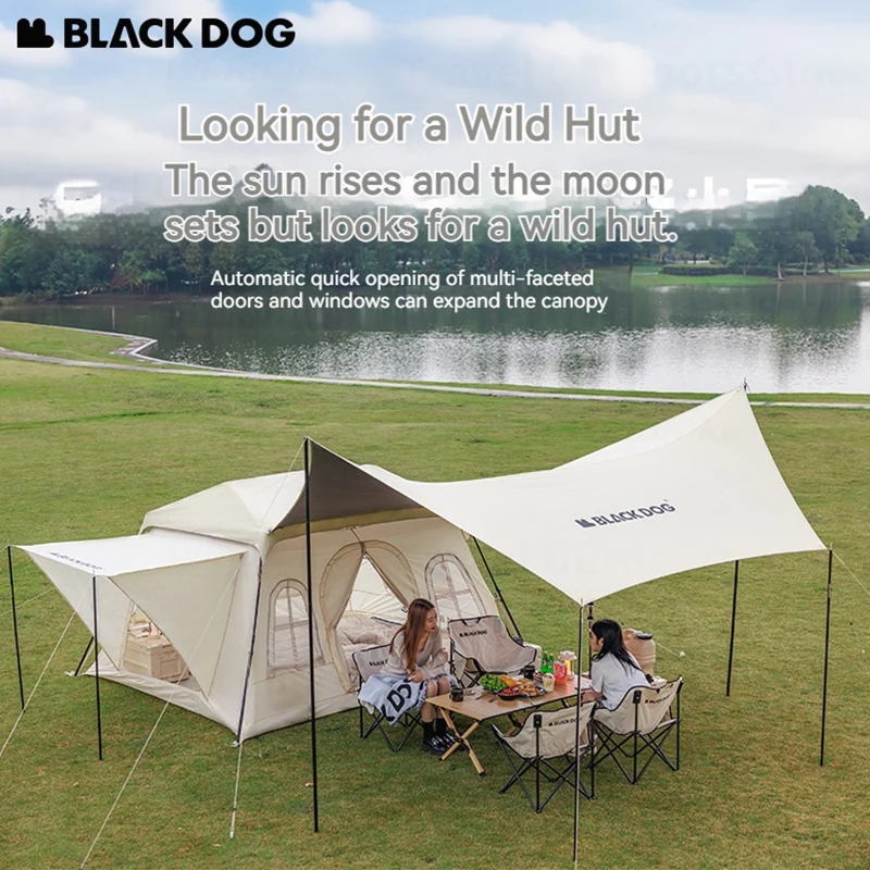 

Naturehike Blackdog Automatic Cottage Tent 2-4 People Vinyl Sunscreen Canopy 6.5㎡ Large Space Waterproof Portable Camping Tent